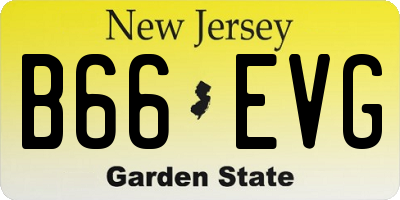 NJ license plate B66EVG