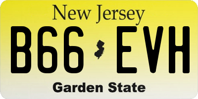 NJ license plate B66EVH