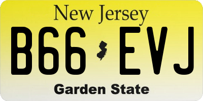 NJ license plate B66EVJ
