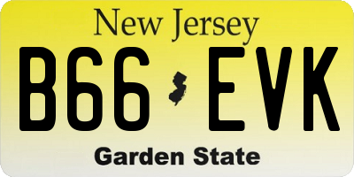 NJ license plate B66EVK