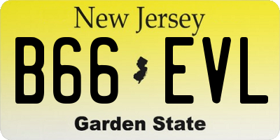 NJ license plate B66EVL