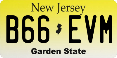 NJ license plate B66EVM