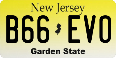 NJ license plate B66EVO