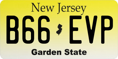 NJ license plate B66EVP