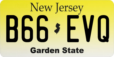 NJ license plate B66EVQ