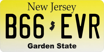 NJ license plate B66EVR