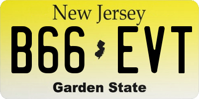 NJ license plate B66EVT