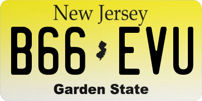 NJ license plate B66EVU