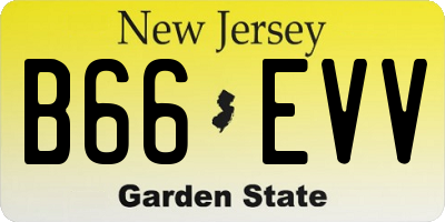 NJ license plate B66EVV