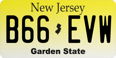 NJ license plate B66EVW