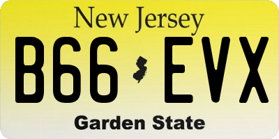 NJ license plate B66EVX