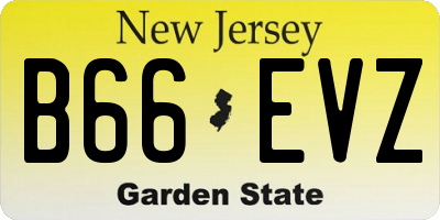 NJ license plate B66EVZ