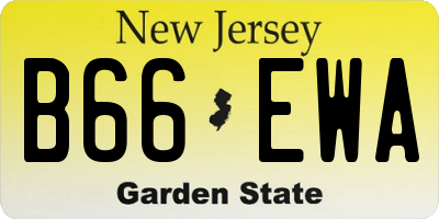 NJ license plate B66EWA