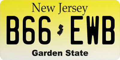 NJ license plate B66EWB