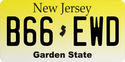 NJ license plate B66EWD