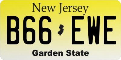 NJ license plate B66EWE