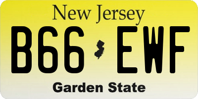 NJ license plate B66EWF