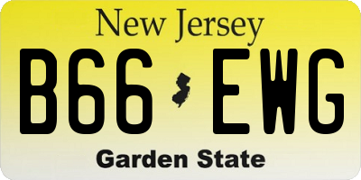 NJ license plate B66EWG