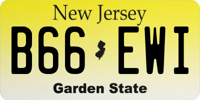 NJ license plate B66EWI