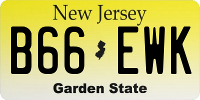 NJ license plate B66EWK