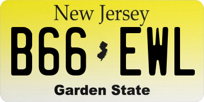 NJ license plate B66EWL