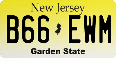 NJ license plate B66EWM