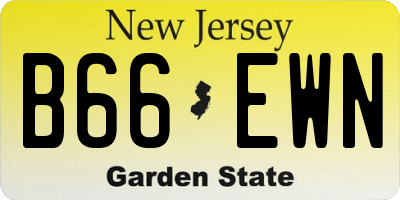 NJ license plate B66EWN
