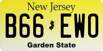 NJ license plate B66EWO