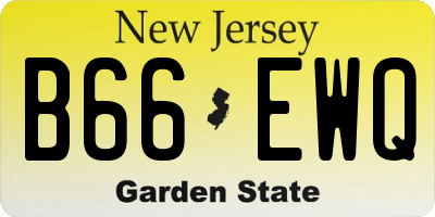 NJ license plate B66EWQ