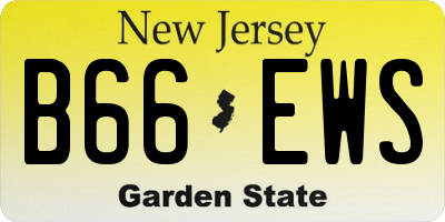 NJ license plate B66EWS
