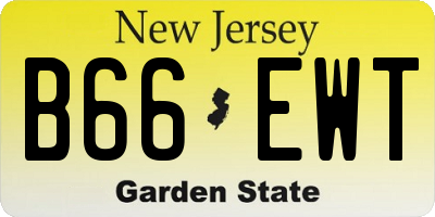 NJ license plate B66EWT