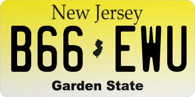 NJ license plate B66EWU