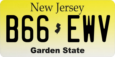 NJ license plate B66EWV
