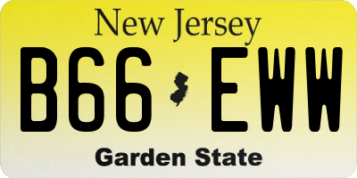 NJ license plate B66EWW