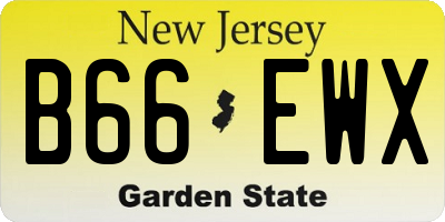 NJ license plate B66EWX