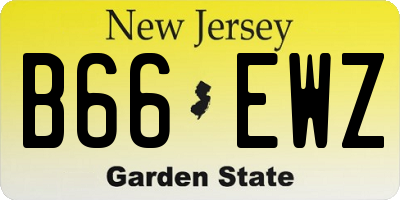 NJ license plate B66EWZ