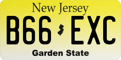 NJ license plate B66EXC
