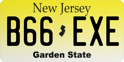 NJ license plate B66EXE