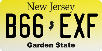 NJ license plate B66EXF
