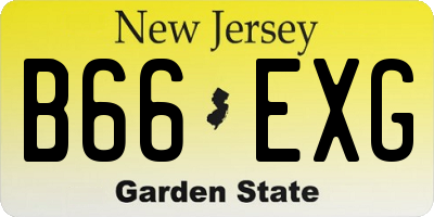 NJ license plate B66EXG