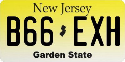 NJ license plate B66EXH