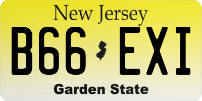NJ license plate B66EXI