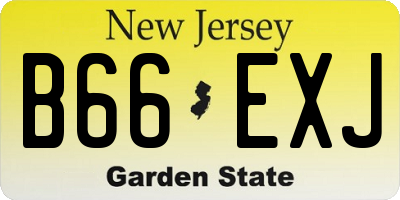 NJ license plate B66EXJ
