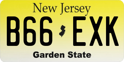NJ license plate B66EXK