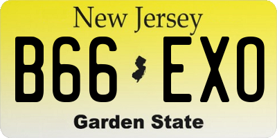 NJ license plate B66EXO