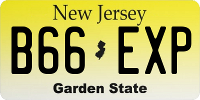 NJ license plate B66EXP