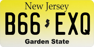 NJ license plate B66EXQ