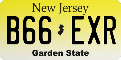 NJ license plate B66EXR