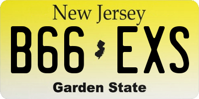 NJ license plate B66EXS