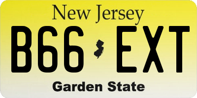 NJ license plate B66EXT